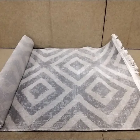 BRAND NEW PACO HOME 821 GREY-WHITE POCO RUG SIZE 60CM X 100CM