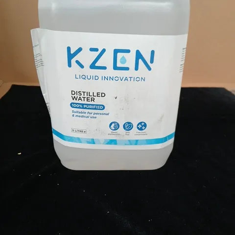 KZEN DISTILLED WATER – 5 LITRE BOTTLE (100% PURIFIED)