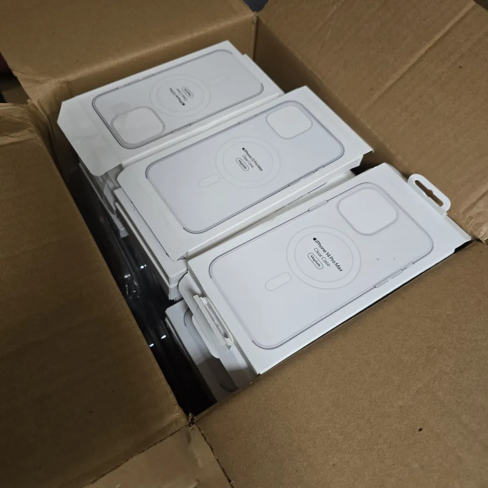 BOX OF APPROXIMATELY 60 ASSORTED MOBILE CASES INCLUDING IPHONE 14 PRO MAX AND IPHONE 12 PRO MAX 