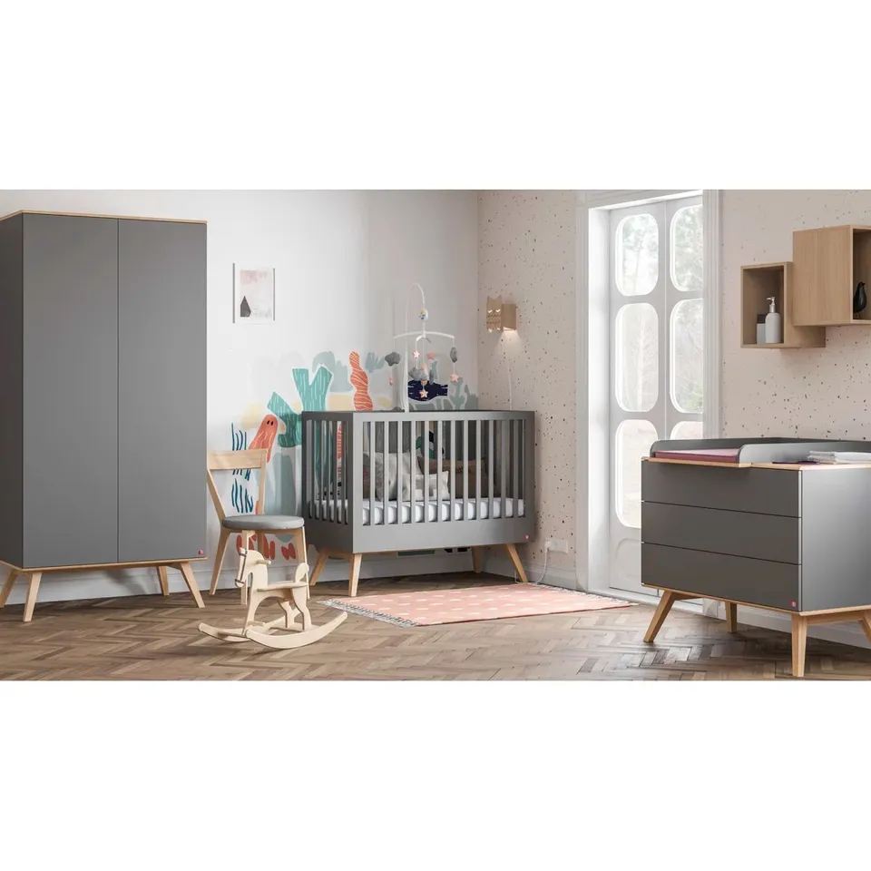 BRAND NEW ARMAAN 3 DRAWER DRESSER -DARK GREY/OAK- [2 BOXES]