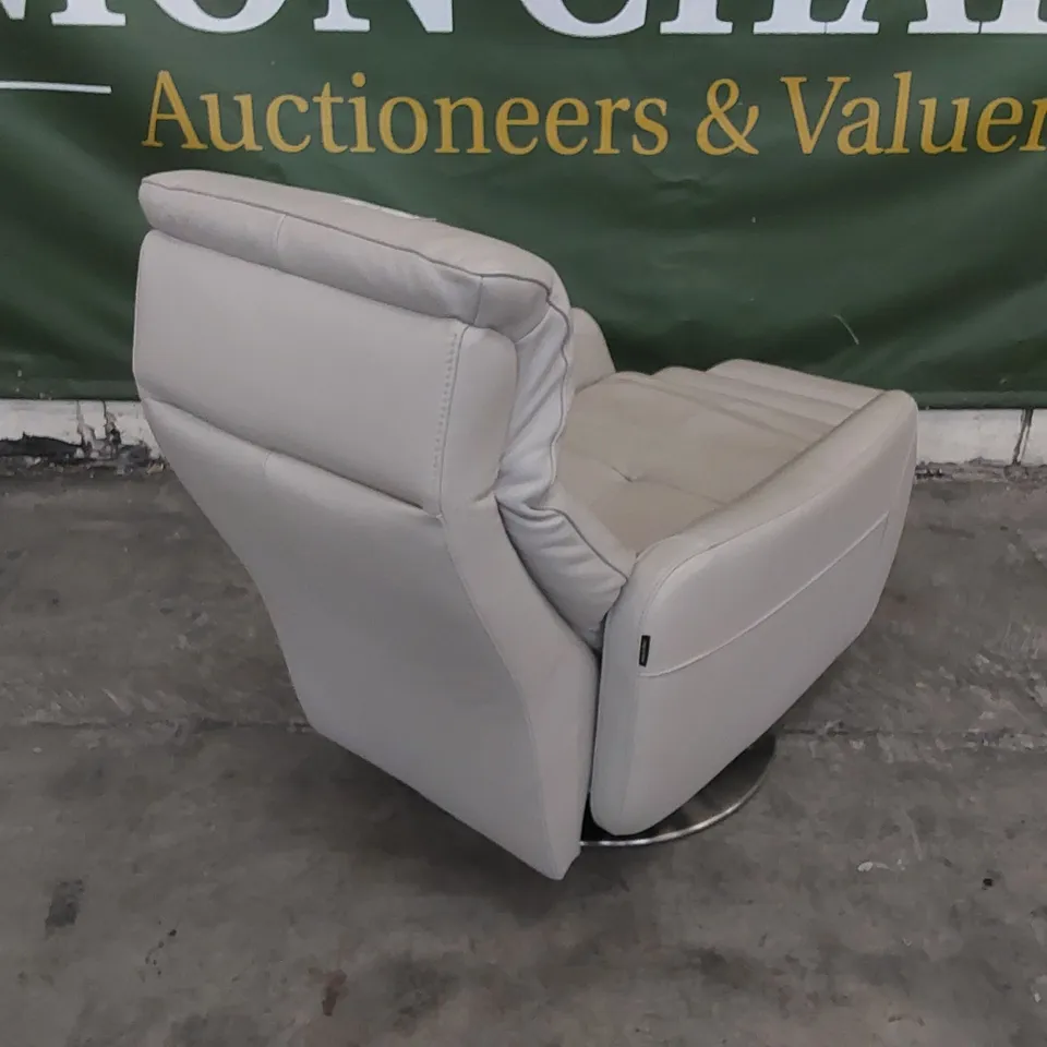 DESIGNER ITALIAN MADE VIRGO SWIVEL LEATHER RECLINER CHAIR 