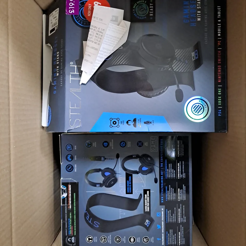 MEDIUM BOX OF ASSORTED STEALTH C6-100 STEREO GAMING HEADSET & STAND - BLUE 