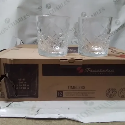 BOXED PASABAHCE TIMELESS GLASSES APPROXIMATELY 12
