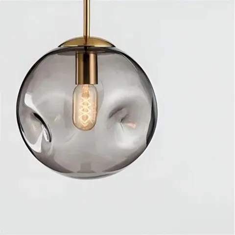 BOXED INDUSTRIAL CLEAR GLASS PENDANT LIGHT CEILING HANGING FIXTURE