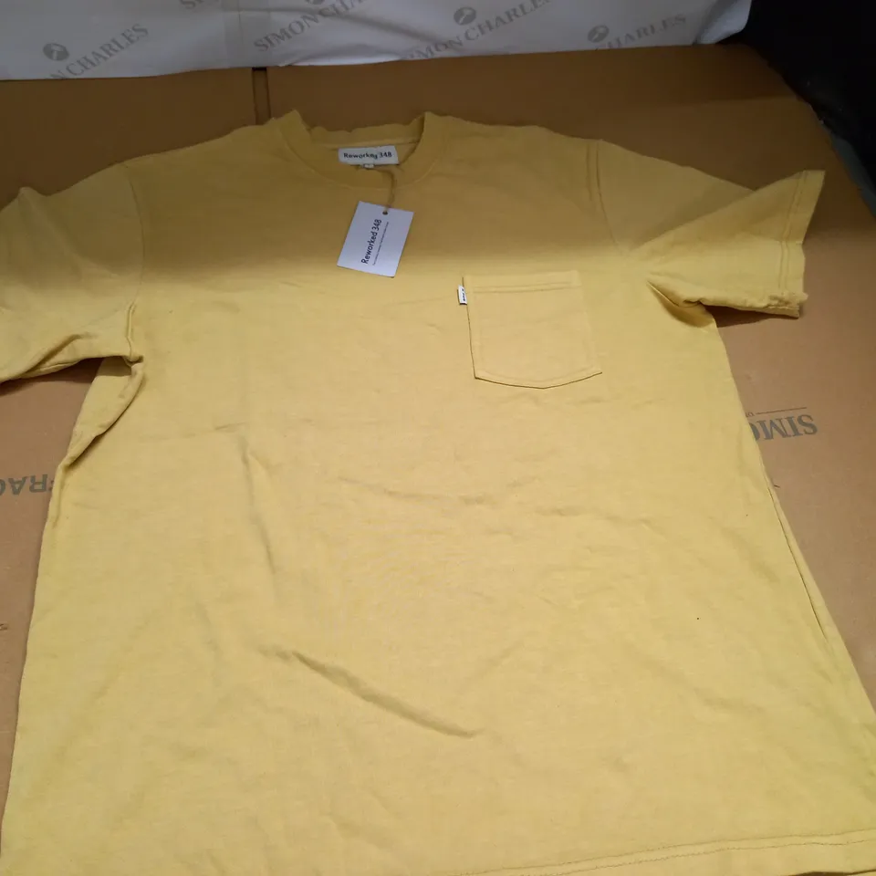 REWORKED 348 DUSTY YELLOW T-SHIRT - L