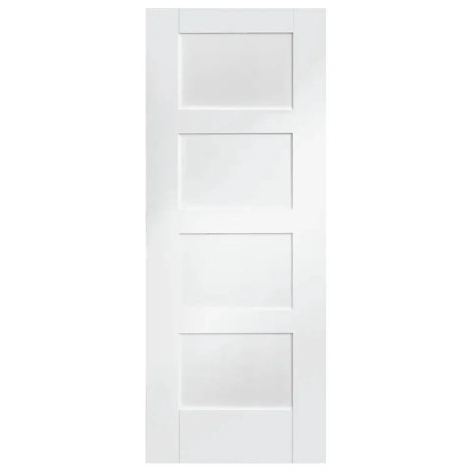 BOXED INTERNAL GLAZED WHITE PRIMED SHAKER DOOR