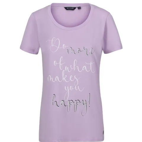REGATTA WOMENS FILANDRA VII PRINTED SHORT SLEEVE CREW NECK T-SHIRT TOP TEE PASTEL LILAC SIZE 10