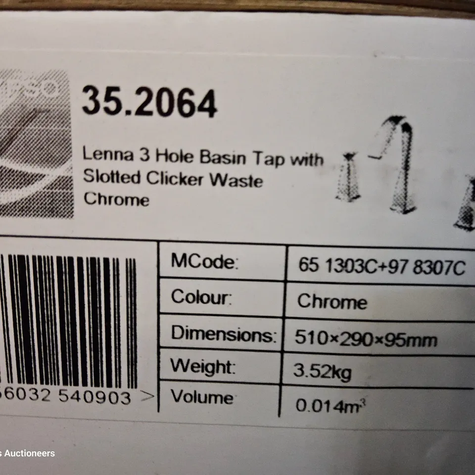 FIVE BOXED LENNA 3 HOLE BATH FILLER WITH CLICKER WASTE CHROME