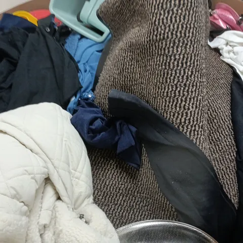 PALLET TO CONTAIN A LARGE ASSORTMENT OF HOUSEHOLD ITEMS TO INCLUDE CLOTHING, ETC - COLLECTION ONLY