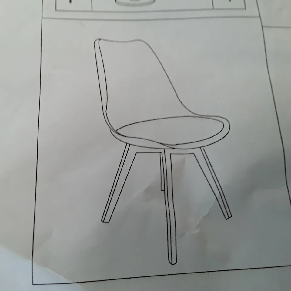 BOXED SET OF 4 UPHOLSTERED KITCHEN CHAIR WITH BEECH LEGS AND COMFORTABLE PU SEAT