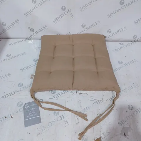 PACK OF 4 BEIGE STITCHED CHAIR CUSHIONS