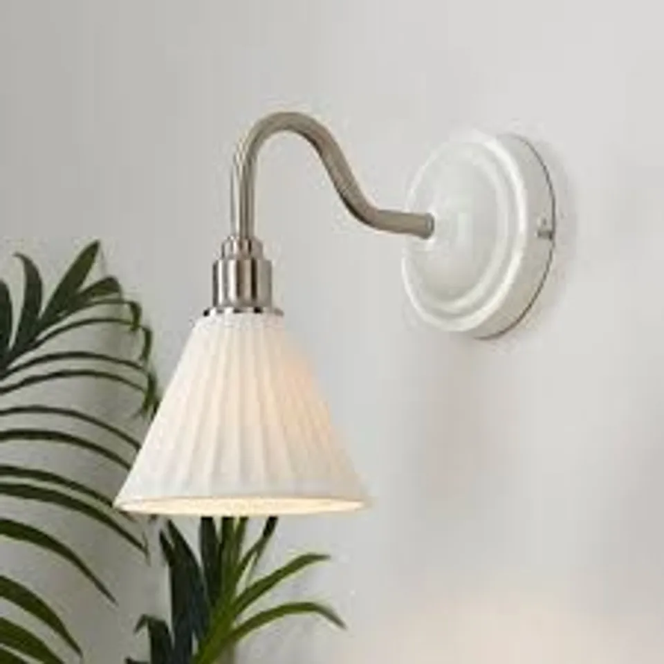 BOXED LILBOURNE RIBBED CERAMIC WALL LIGHT