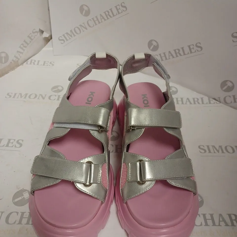KOI FOOTWEAR PINK AND SILVER SANDALS - SIZE UK6