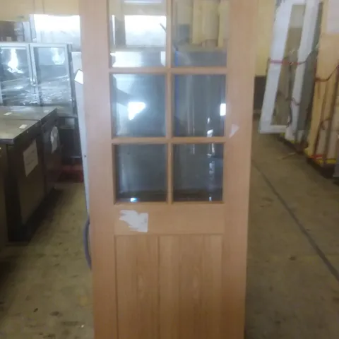 6 CLEAR PANEL OAK VENEER DOOR 2000×76×40MM