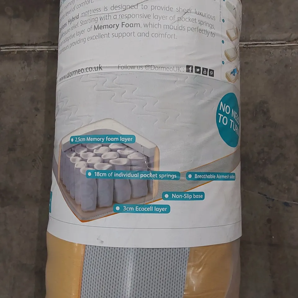 QUALITY BAGGED AND ROLLED DORMEO OPTIONS HYBRID 6FT SUPER KING MATTRESS 