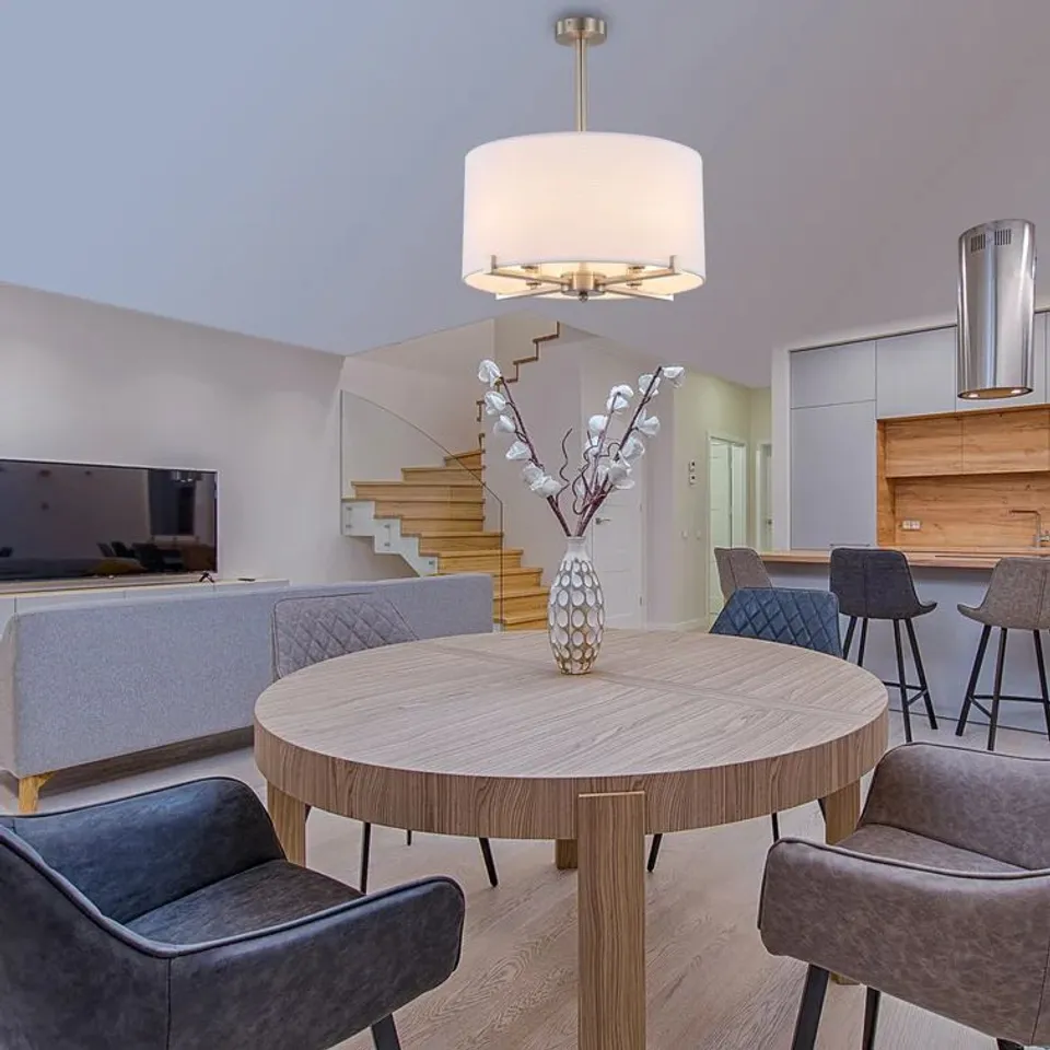 BOXED 4-LIGHT DRUM CHANDELIER (1 BOX)