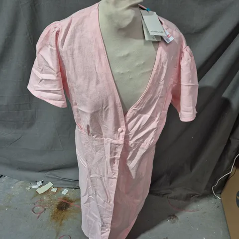 NOBODY'S CHILD PINK DENIM ROSIE MIDI DRESS – UK 18 (EU 46)
