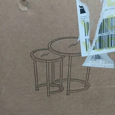 BOXED ARUBA NEST OF LAMP TABLES,