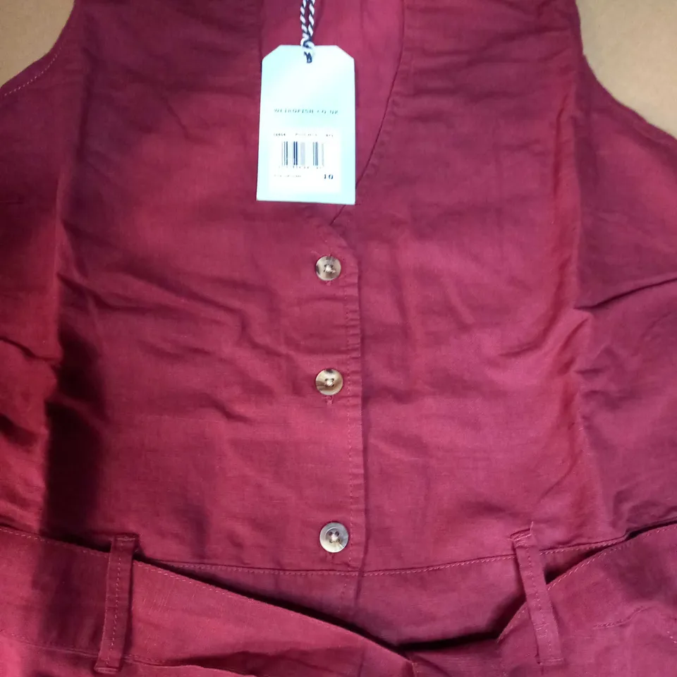 WEIRDFISH PINOT WINE RIMA LINEN DRESS - SIZE 10