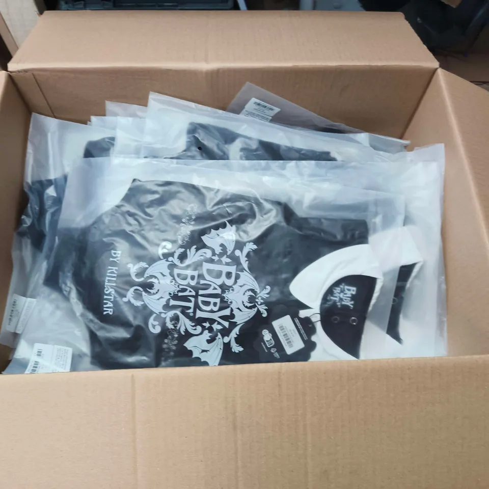 LOT OF APPROXIMATELY 50 BRAND NEW KILLSTAR CLOTHING ITEMS TO INCLUDE BABY SPIDER AND BOO ALL IN ONES - VARIOUS SIZES