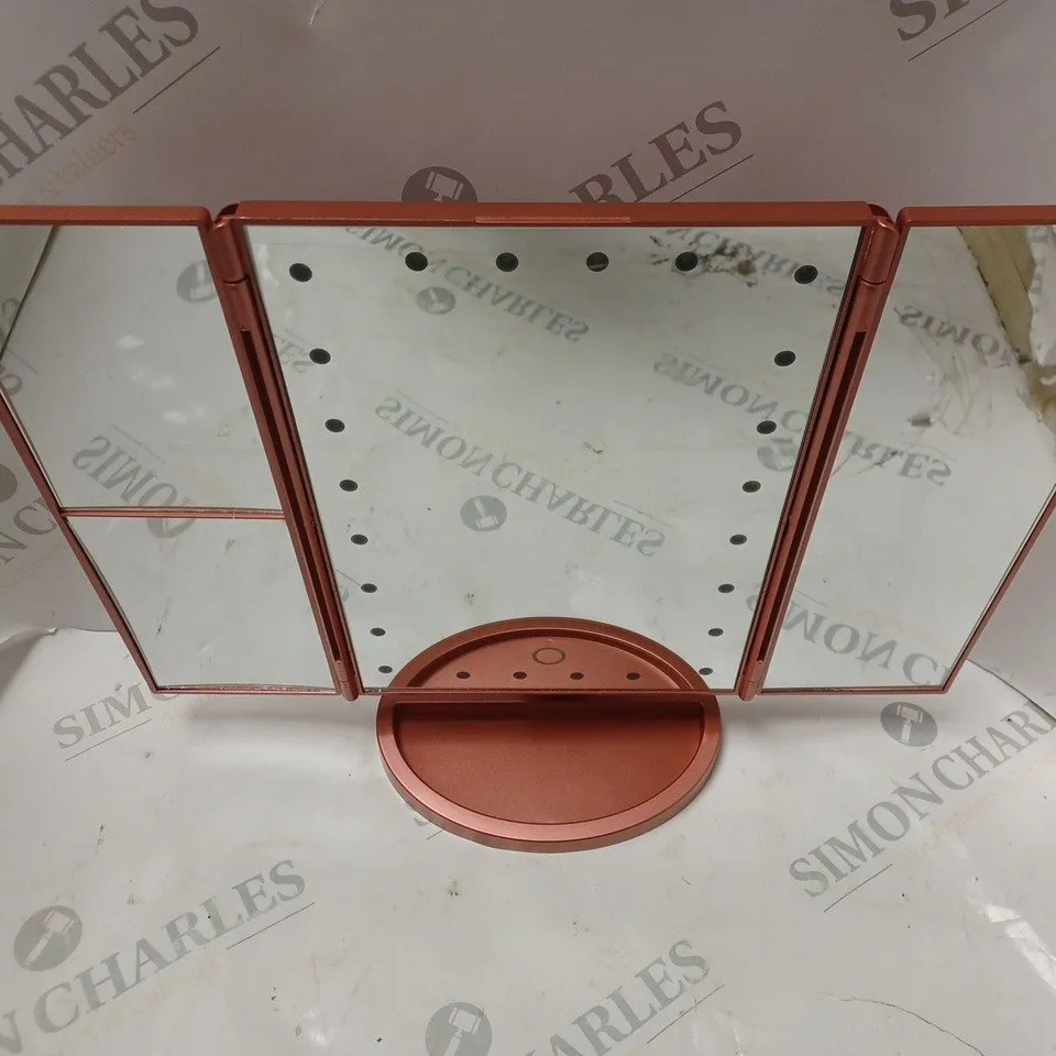 BAUER SUPERSTAR LED FOLDING MIRROR ROSE GOLD 62139