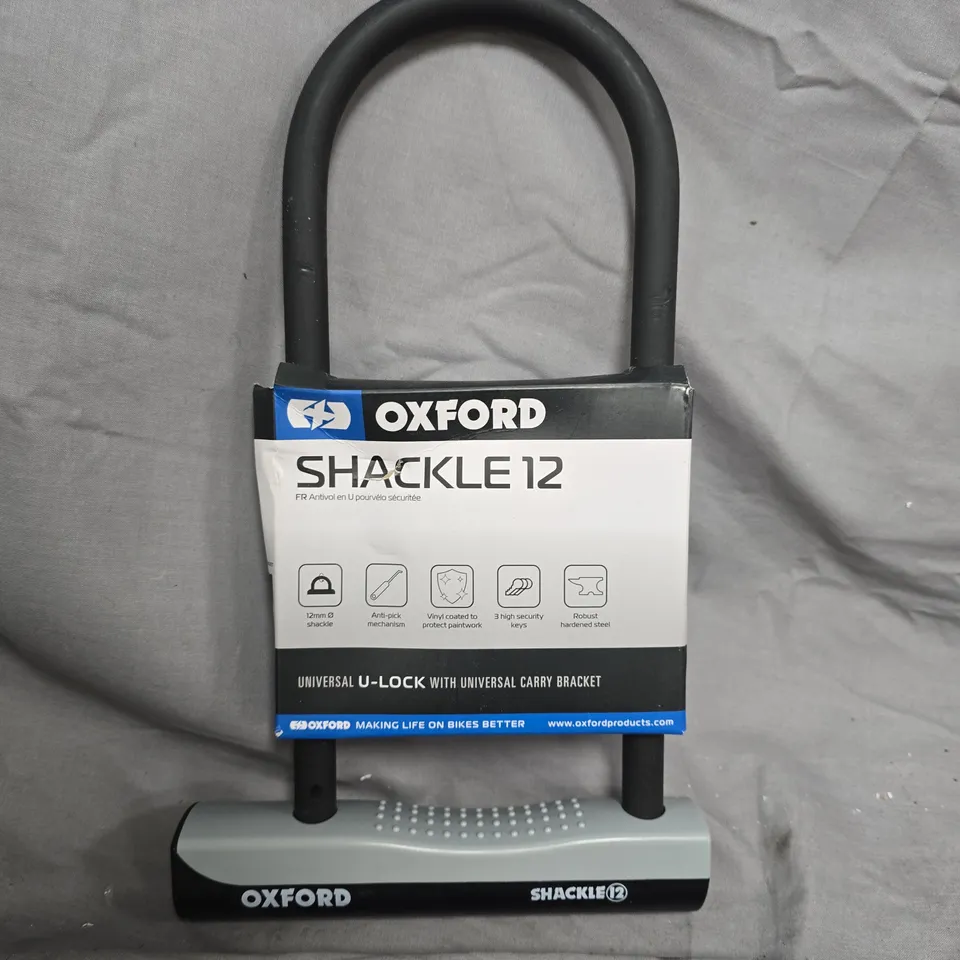 Oxford Shackle 12 Universal U-Lock with Carry Bracket