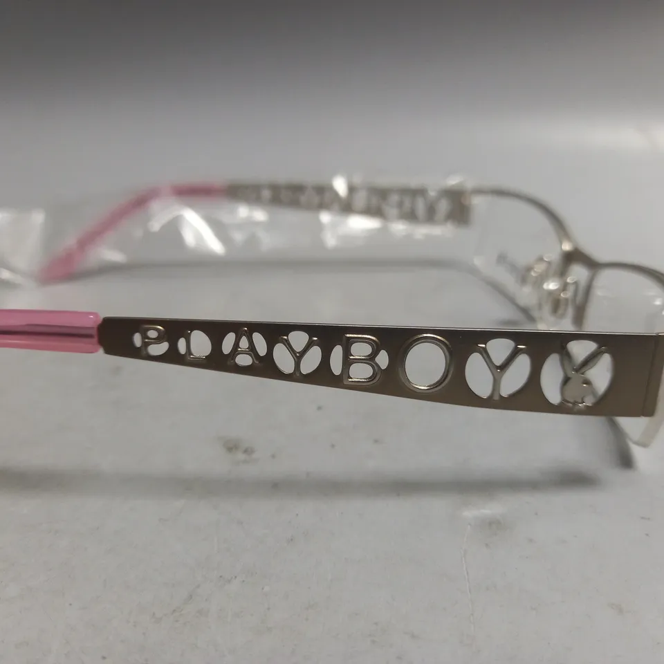PAIR OF PLAYBOY GLASSES WITH PINK DETAIL IN CASE