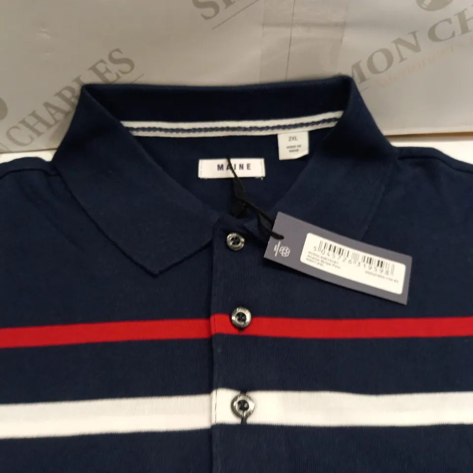 MAINE ATLANTA SRIPE POLO - XXL