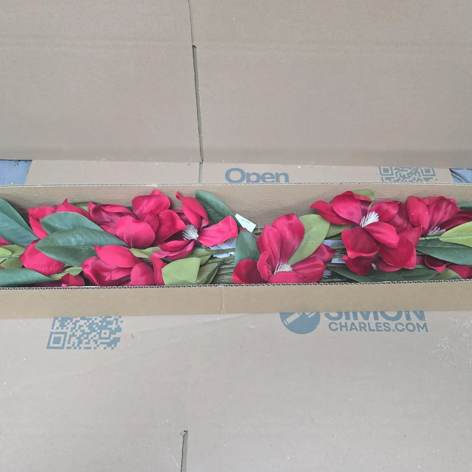 BOX OF APPROXIMATELY 12 GISELA GRAHAM RED FAUX FLOWER ARRANGEMENTS