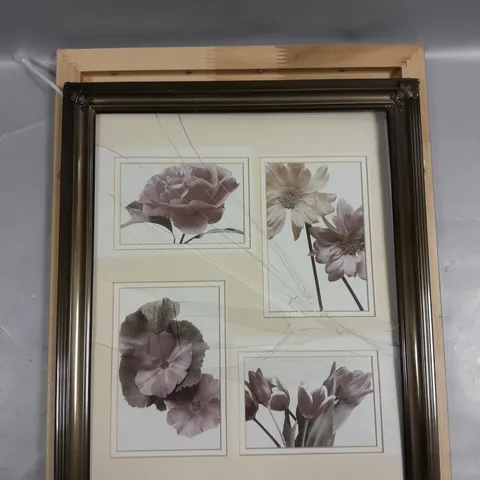 FRAMED QUARTET OF FLOWERS PRINT