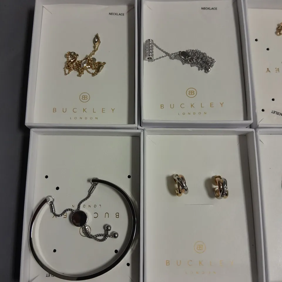 LOT OF 8 ASSORTED BOXED BUCKLEY LONDON JEWELLERY ITEMS