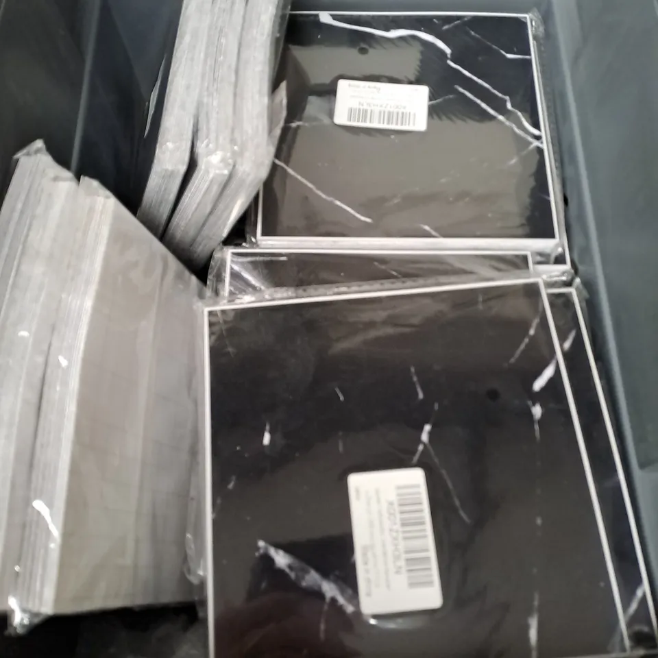 APPROXIMATELY 20 PACKS OF DECOROOM STICK ON SPLASH BACK TILES 