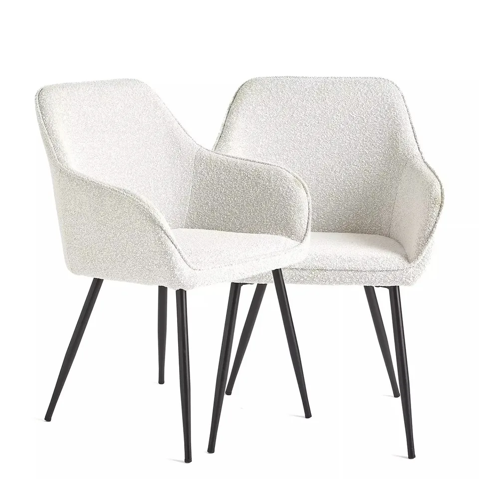 ALISHA PAIR OF BOUCLE DINING CHAIRS - COLLECTION ONLY