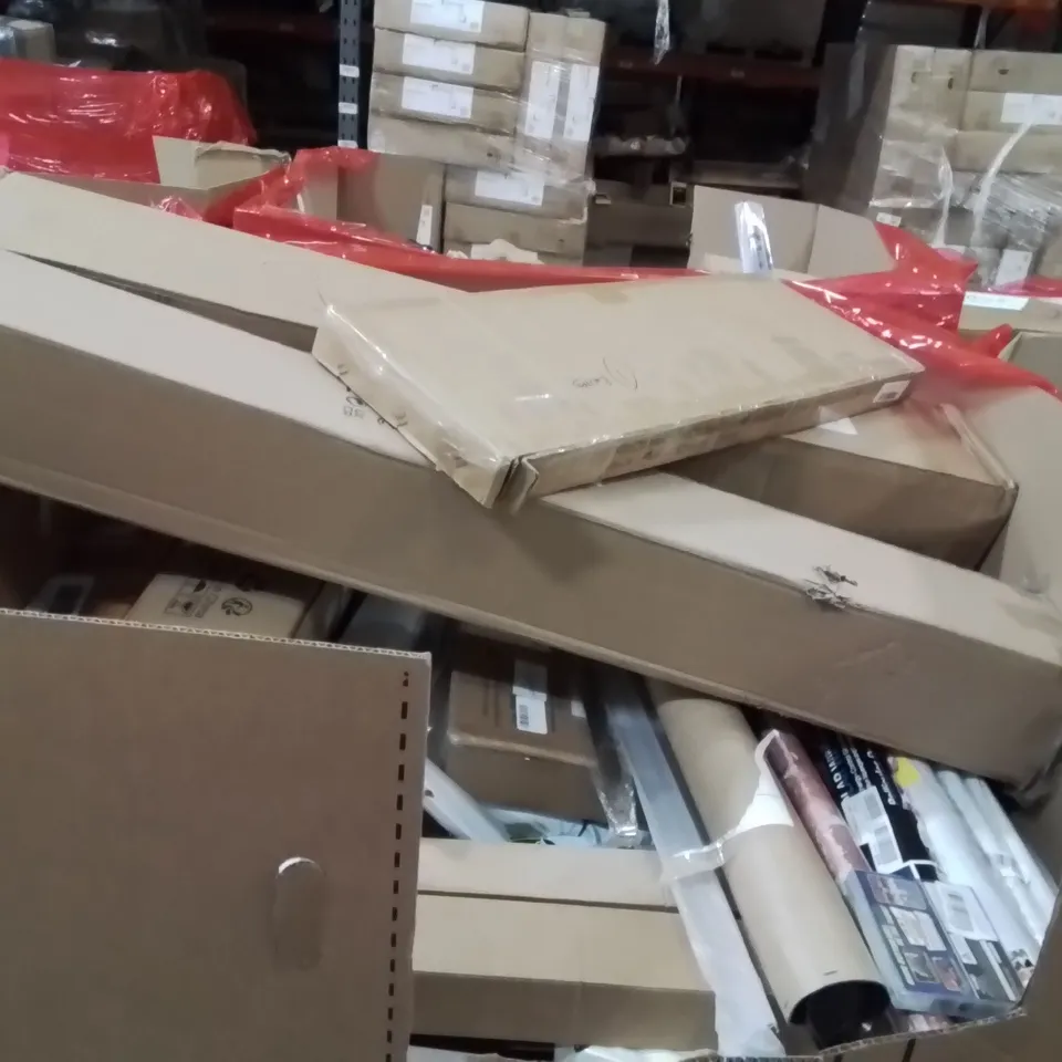 PALLET OF ASSORTED HOUSEHOLD GOODS AND PRODUCTS TO INCLUDE;AREA RUG,MAGNETIC DARTBOARD,PS4 TOMB RAIDER 