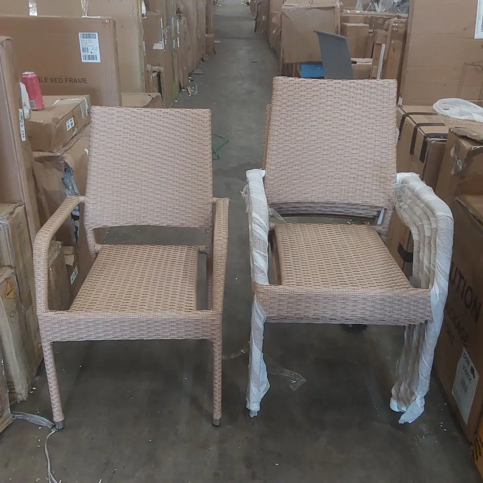 BOXED SET OF 6x ANTIGUA RATTAN GARDEN DINING CHAIRS