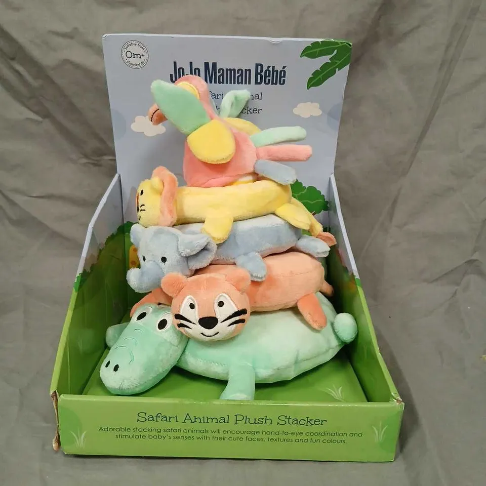JOJO MAMAN BÉBÉ SAFARI ANIMAL PLUSH STACKER – BOXED