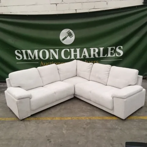 KANSAS CORNER SOFA, IVORY WOVEN CHENILLE FABRIC
