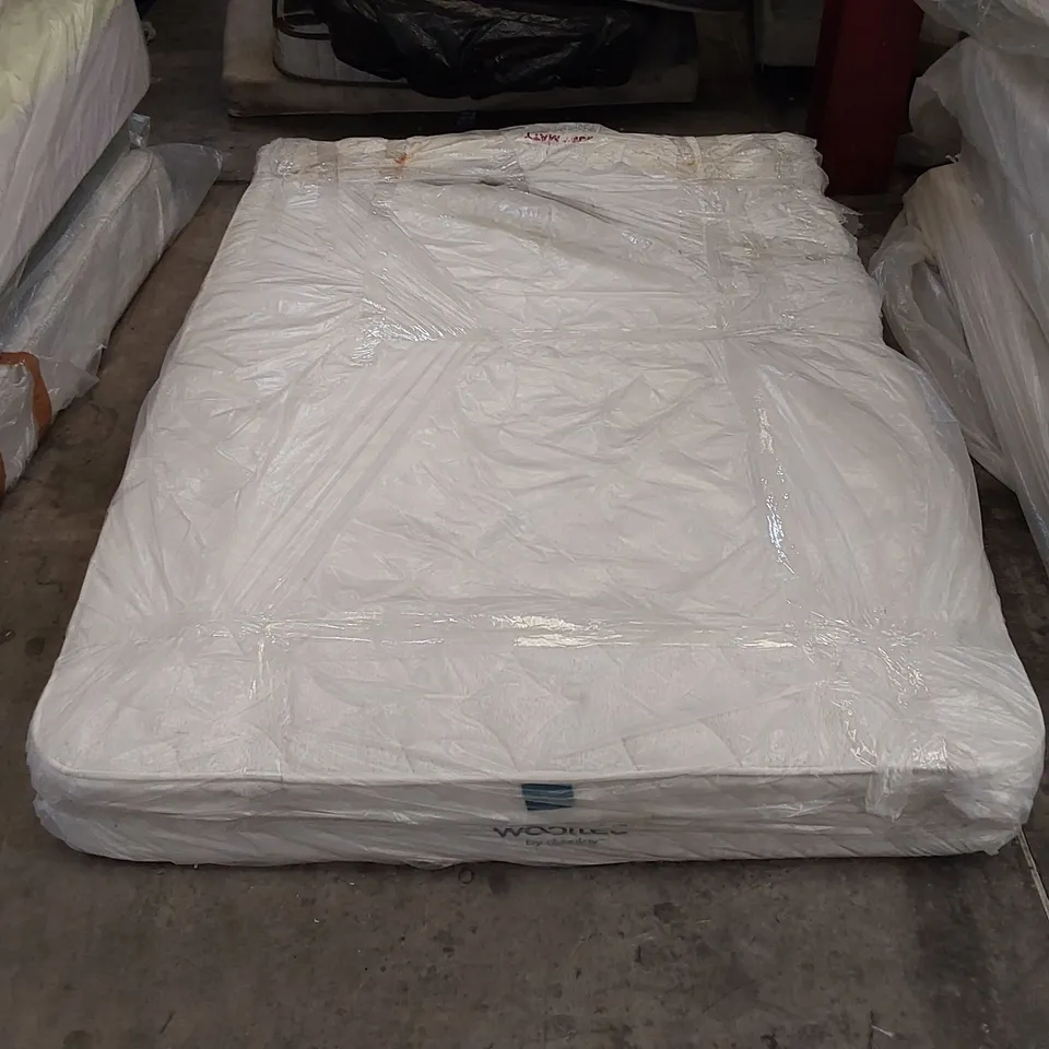 QUALITY BAGGED MEMORY WOOL POCKET SPRUNG HYBRID 20cm 4'6" MATTRESS 