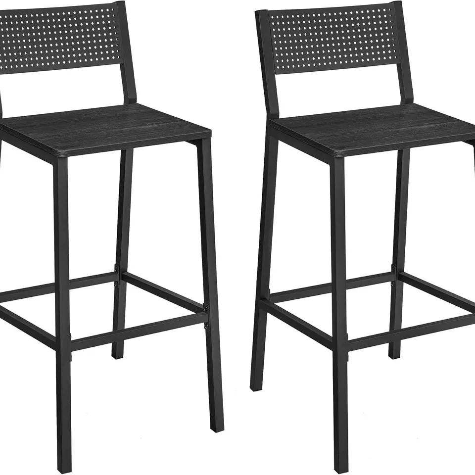 BOXED VASAGLE BREAKFAST KITCHEN BAR STOOL SET OF 2