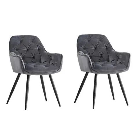 BOXED RUNGE VELVET ARMCHAIR, ORANGE - SET OF 2 (1 BOX)