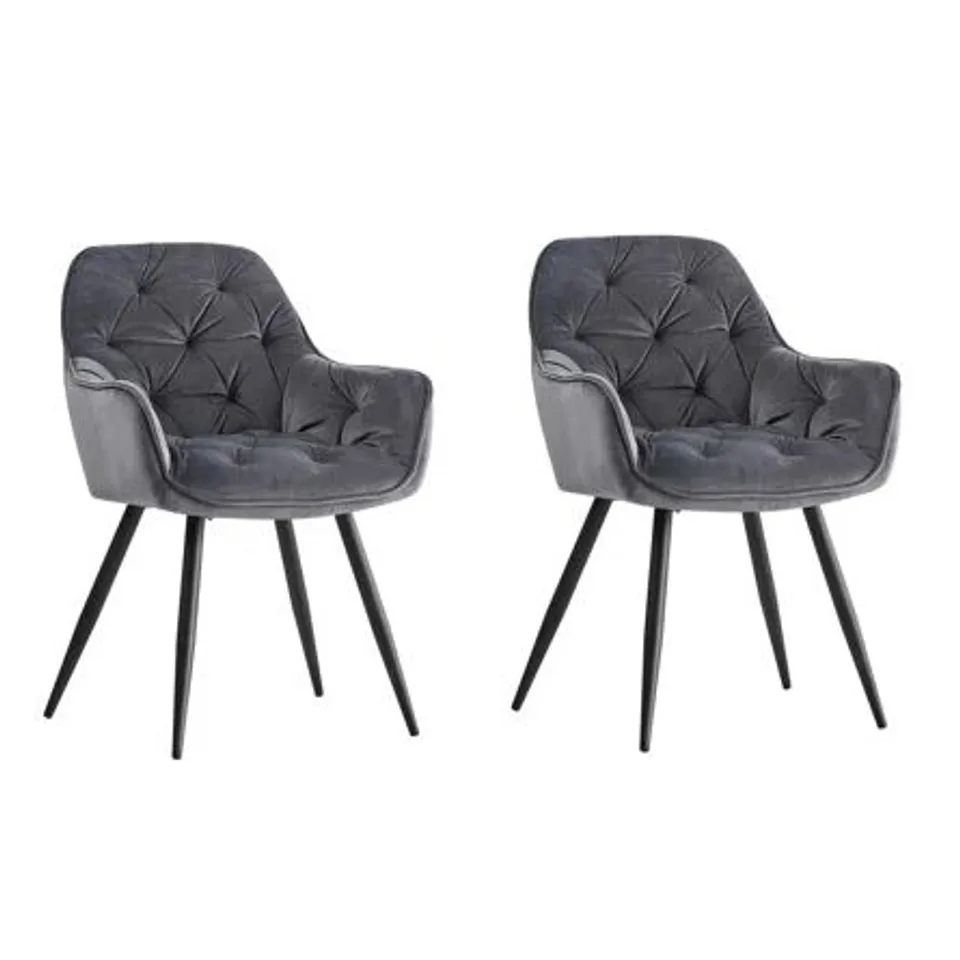 BOXED RUNGE VELVET ARMCHAIR, ORANGE - SET OF 2 (1 BOX)