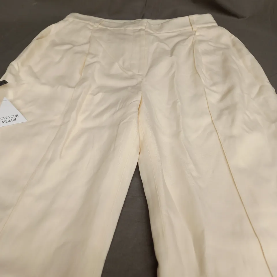 NADINE MERABI SMART CREAM TROUSERS - UK 14