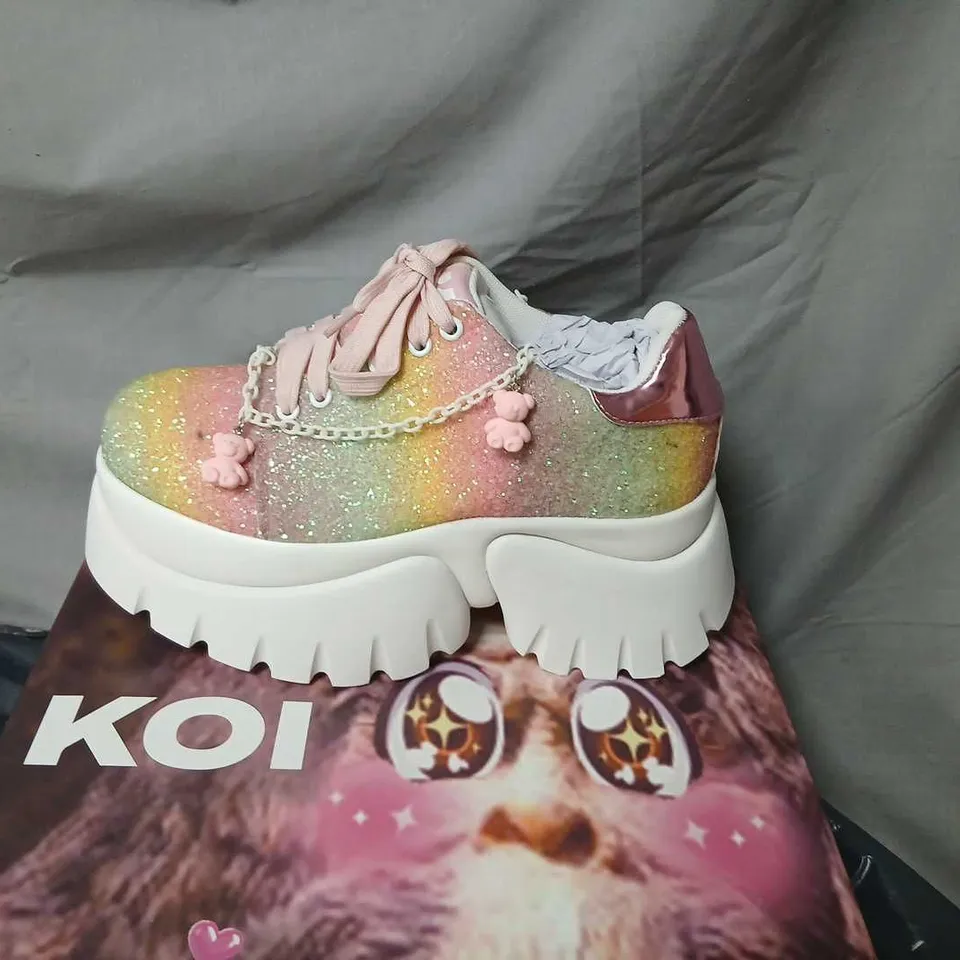 BOXED KOI POPPING CANDY GLITTER TRAINERS - UK3
