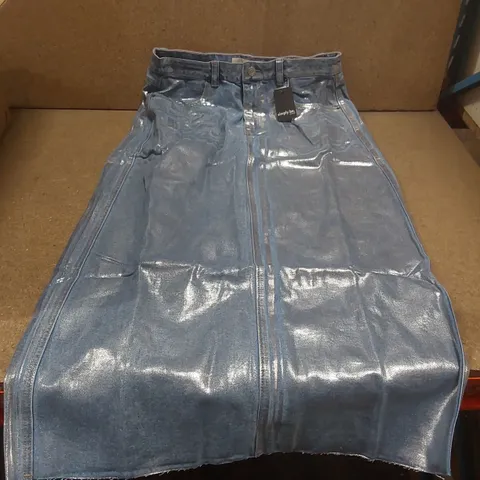 BOX CONTAINING APPROXIMATELY 16x BRAND NEW SIMPLY BE DENIM SHINY A LINE MAXI SKIRT - SIZE 16
