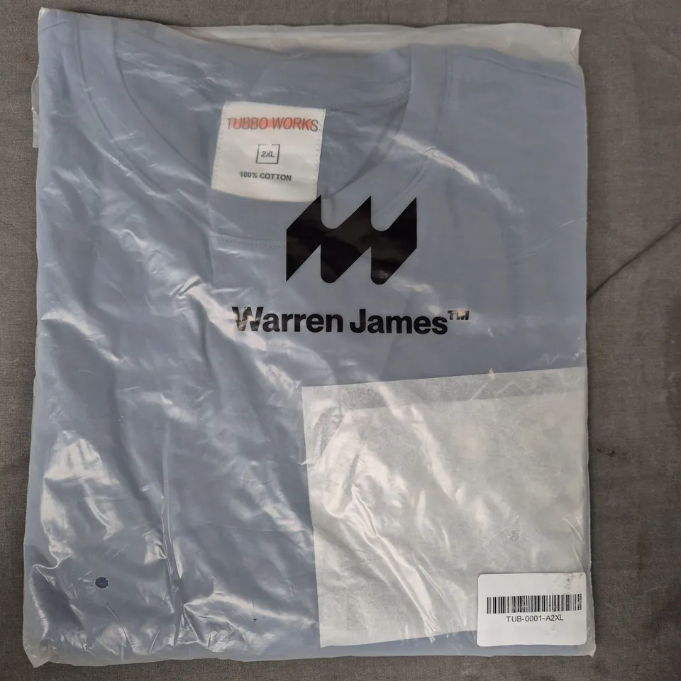 WARREN JAMES TUBBO WORKS T-SHIRT IN BLUE SIZE 2XL