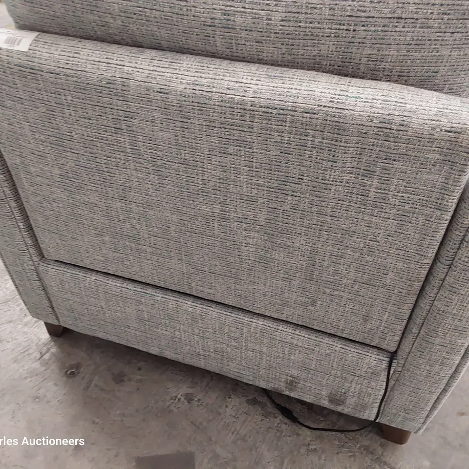 QUALITY BRITISH DESIGNER G PLAN RILEY POWER RECLINING SNUGGLER CHAIR MOORE SEA FABRIC 