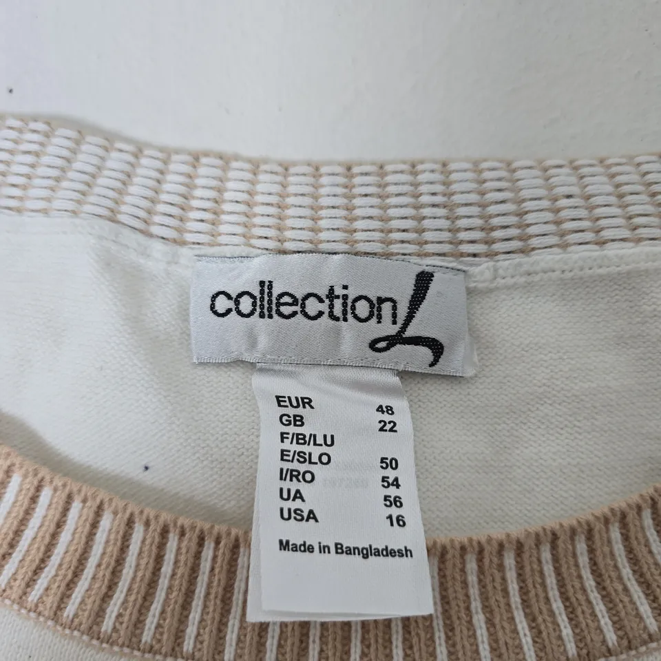 COLLECTION L CREAM KNIT JUMPER – UK 22 (GB 22; EUR 48) – WOMEN'S