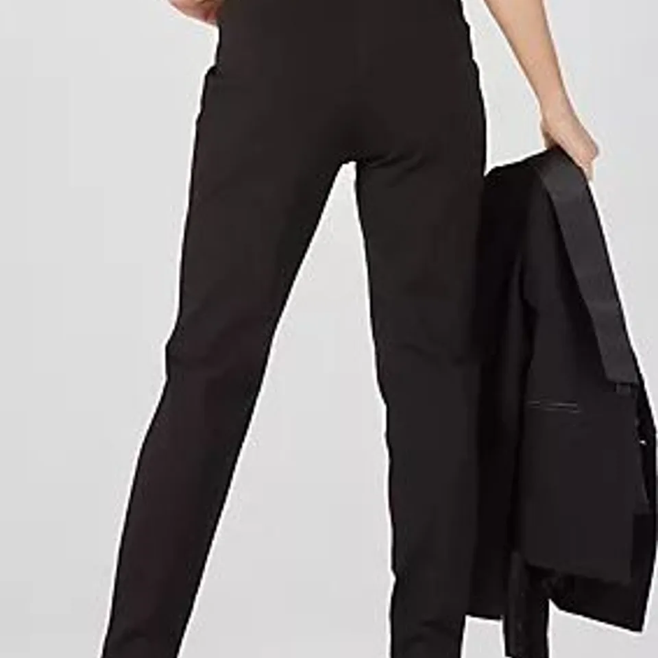 CRYSTAL KOBE HIGH WAISTED SLIM LEG BLACK TROUSERS SIZE XS