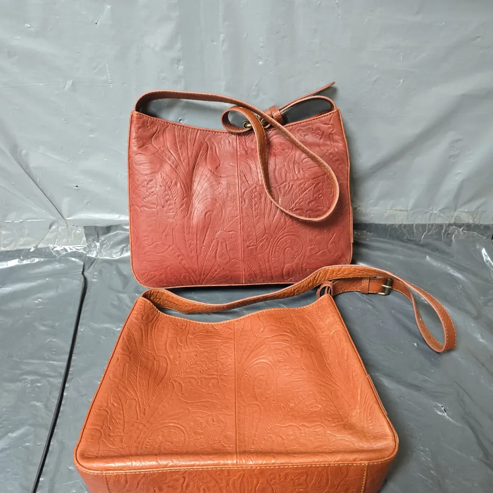 2X ASHWOOD DECORATIVE HANDBAGS - BROWN