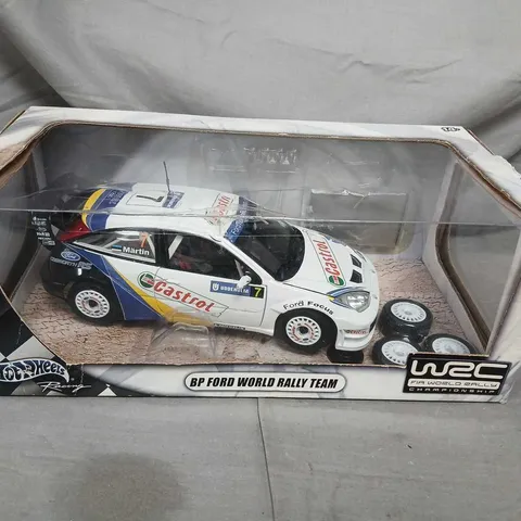 HOT WHEELS FORD FOCUS WRC BP CASTROL DIE-CAST RALLY CAR – 1:18 SCALE (BOXED)